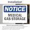 Signmission Medical Gas Storage OSHA Notice Sign, Vinyl Decal, 10in W x 7in L, 2PK OS-2PACK-NS-D-710-L-14182 - alternate 2